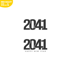 Creative Happy New Year 2041 Logo Design