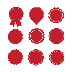 set of red labels stickers 