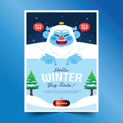 flat banner collection winter season design vector illustration
