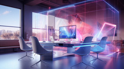 holographic elements into an office