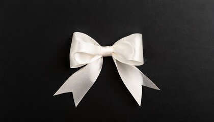 White bow on black background