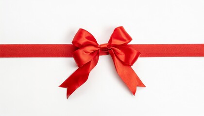 Colorful red bow on white background