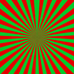 Illustration of concentric red and green lines. Square Format.