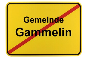 Illustration eines Ortsschildes der Gemeinde Gammelin in Mecklenburg-Vorpommern