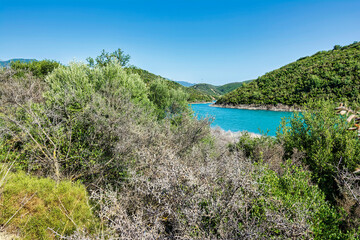 Christianoupolis dam water reservoir in Messenia, Greece