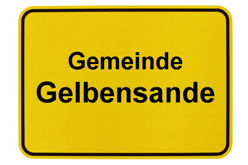 Illustration eines Ortsschildes der Gemeinde Gelbensande in Mecklenburg-Vorpommern