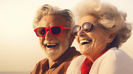 Expressive Solarized Seniors Beach Outing