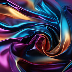 Iridescent Fabric Abstract Backgrounds 3d Generative AI