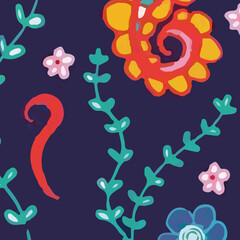 Watercolors and various flowers, marine creatures, and the beauty of Paisley