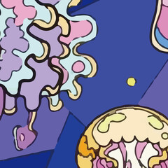 Watercolors and various flowers, marine creatures, and the beauty of Paisley