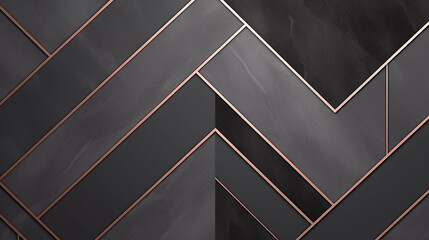 Charcoal gray marble, rose gold geometric lines; modern chic background for special occasion stationery.