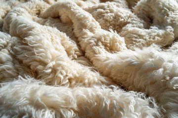 Wool Texture Fur Background: Warm Abstract Pattern of Soft and Fluffy Material - Nature-Inspired Skin Color - Created with Generative AI Tools