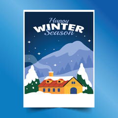 Fototapeta na wymiar flat banner collection wintertime season design vector illustration