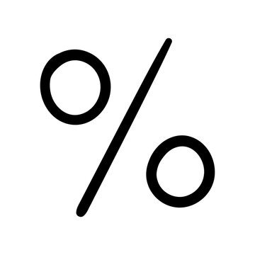Percent symbol vector icon in doodle style. Symbol in simple design. Cartoon object hand drawn isolated on white background.