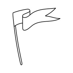 Flag vector icon in doodle style. Symbol pigskin in simple design. Cartoon object hand drawn isolated on white background.