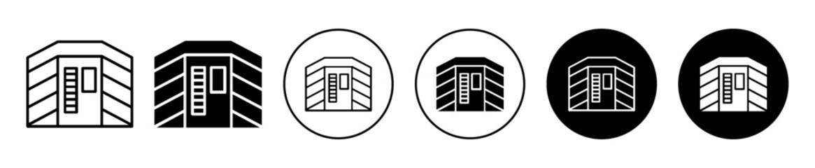 Infrared heat cabin vector icon sign. steam sauna heater room or booth outline symbol mark