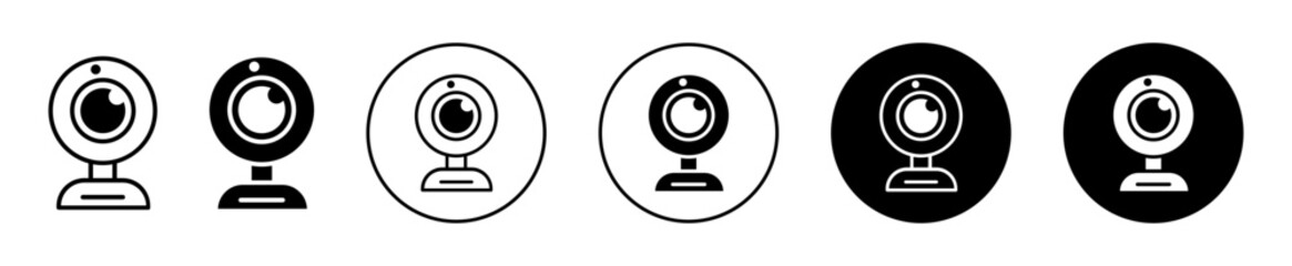 Web camera security icon set vector. online spy web cam cctv to record vector illustration symbol mark