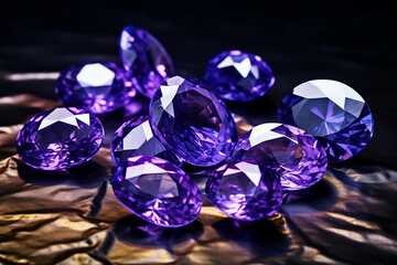 Vibrant Gemstone Mosaic: Colorful Gems Background - Jewel-Toned Elegance in High-Resolution - Created with Generative AI Tools