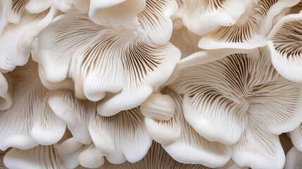 White king oyster mushroom (Pleurotus ostreatus) isolated on white background. AI Generative - obrazy, fototapety, plakaty