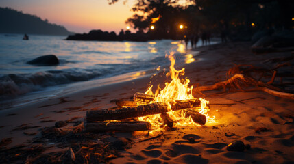 campfire on the beach