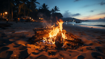 campfire on the beach