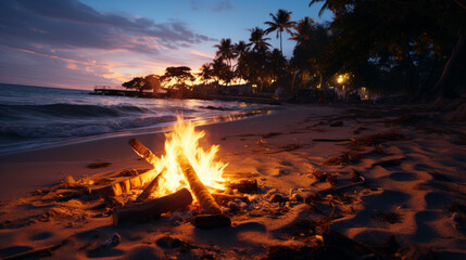 campfire on the beach