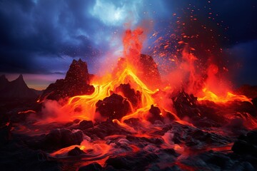 The sight of a volcano erupting.