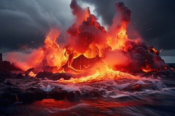 The sight of a volcano erupting.