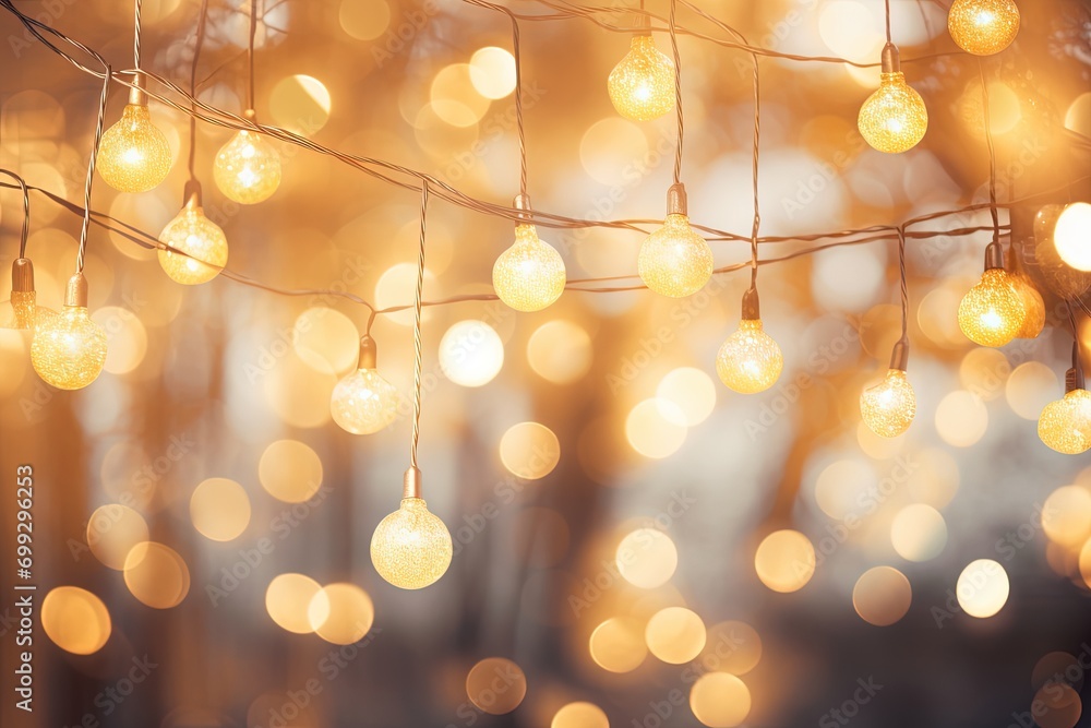 Canvas Prints Glowing lights with winter bokeh.