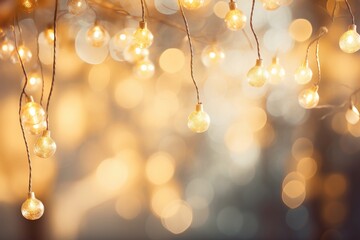 Glowing lights with winter bokeh.