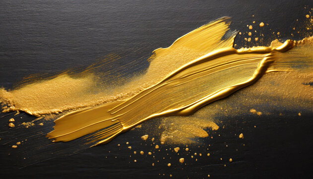 trace of gold paint on a black background