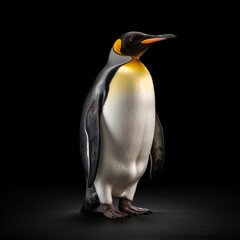 Fototapeta premium Penguin portrait with a black background 