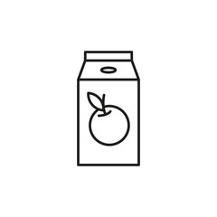 Juice box icon, pack of juice, isolated on white background, vector illustration