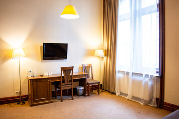 Interior bedroom for rent in hotel