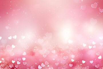 Valentine Hearts Abstract Pink Background - St. Valentine's Day Wallpaper - Created with Generative AI Tools - obrazy, fototapety, plakaty