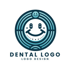 Medical dentist clinic care dental logo design vector template