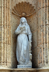 Statue der heiligen Katharina von Alexandrien (Catalina de Alejandría) an der Kathedrale von...