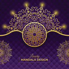 Elegant, decorative, and ethnic style with a golden luxury mandala background