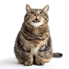 Obraz premium Fat tabby cat isolated 