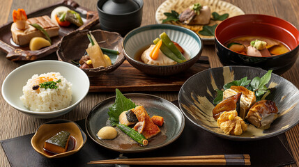 Teishoku japanese meal set 