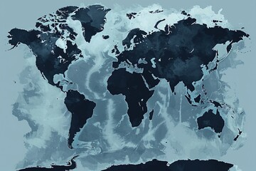 World map in minimalist style.