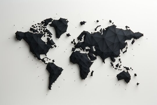 Fototapeta World map in minimalist style.