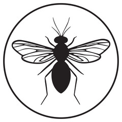 Mosquitoes silhouettes and icons. Black flat color simple elegant white background Mosquitoes animal vector and illustration.	