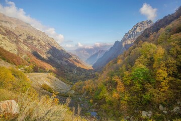 Autumn in a valley of the Piedmont Alps