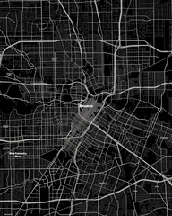 Houston Texas Map, Detailed Dark Map of Houston Texas