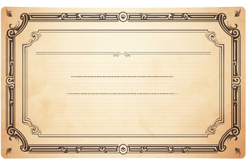 Blank vintage college certificates. Student border template.