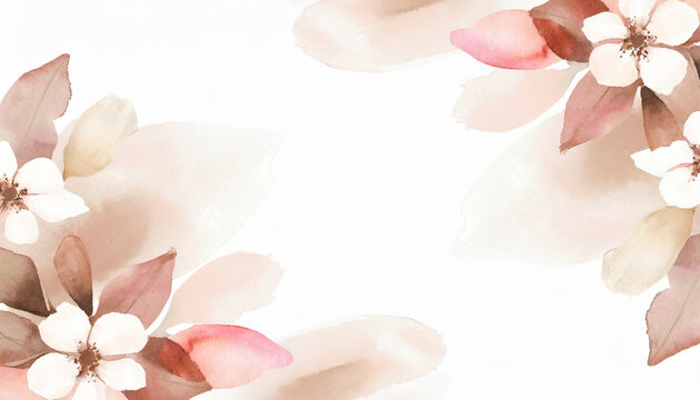 watercolor flowers with place for text