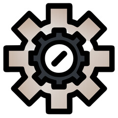 Gear with a gear-shaped DNA strand. vektor icon illustation