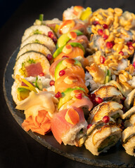 sushi on a plate perfect healthy Japanese food 