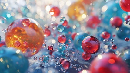 Gotas de agua en superficie colorida
Generative AI